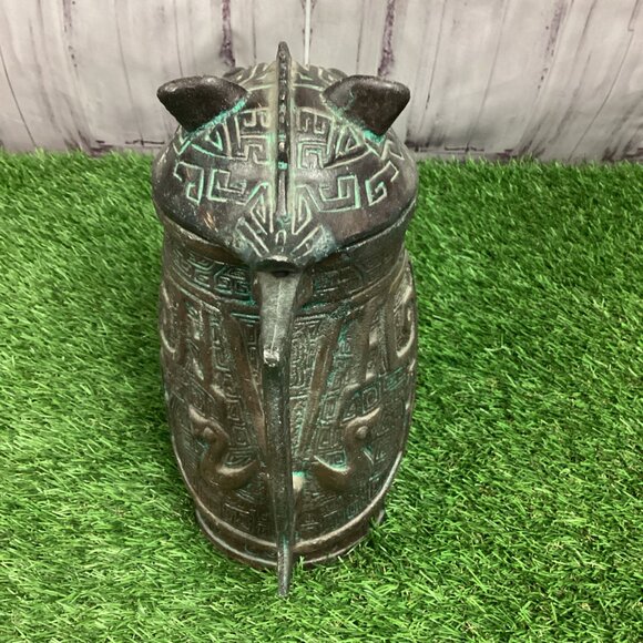 Vintage JAMES MONT Style Verdigris Mid-Century Asian Pitcher - Picture 5 of 14